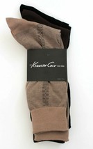 KENNETH COLE New York SET of 3 ONE SIZE Dress SOCKS Khaki Cafe &amp; Black - £35.12 GBP