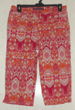 Excellent Womens Gloria Vanderbilt Amanda Kaleidoscope Print Denim Capri Size 14 - £26.12 GBP