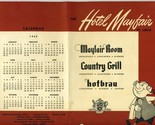 Hotel Mayfair Services &amp; Liquor List St Louis Missouri 1955 Mayfair Room  - $44.67