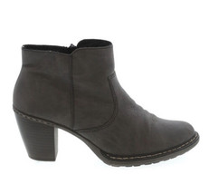 RIEKER Womens Booties Gray Leather Ankle Boots Side Zip Comfort Size 41 ... - £17.64 GBP