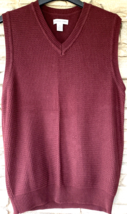 V Neck Sweater Vest Golf Cypress Links Burgundy Pullover Grandpa Mens MEDIUM - $26.20