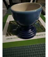 One Le Creuset Egg Cups Holders Deep Teal Blue Stoneware New - $23.37