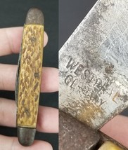 antique pocket knife RARE! O.E.S. Westphal Germany GENUINE BONE 1800&#39;s - $79.99