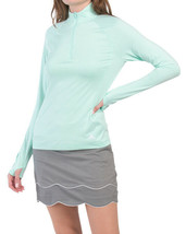 NWT Ladies ADIDAS Mint Green 1/4 Zip Long Sleeve Mock Golf Tennis Shirt M L XL  - £30.91 GBP