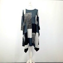 Izabel London - Color Block Hanky Hem Swing Casual Dress - UK 10 - $18.57