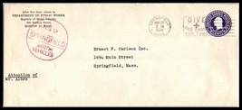 1946 US Cover -Dept Public Works, Registry Boston, Springfield, Massachu... - $2.96