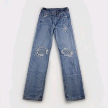 American Eagle Women&#39;s Jeans Blue Size 0 Low Rise Baggy Straight - $25.73