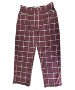Hollister Women&#39;s Ultra High Rise Dad Pants Size 15S W32 Burgundy Plaid - $432.59 MXN