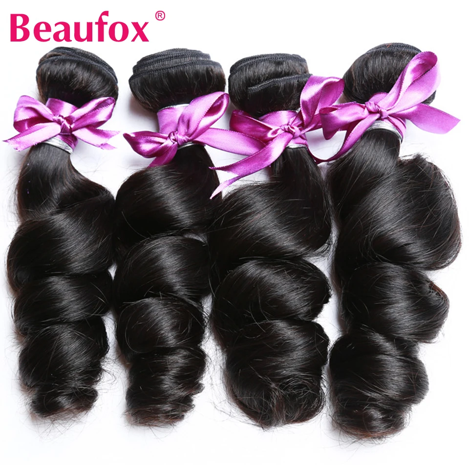 Beaufox Peruvian Loose Wave Bundles 100% Human Hair Weave Bundles 1/3/4 PCS - £36.83 GBP+