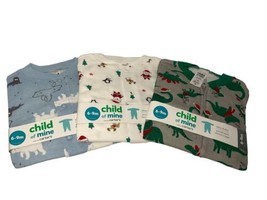 Carter&#39;s Baby Footed Sleeper Sz 6-9M CHRISTMAS Dinosaurs Polar Bears 3pc Set PJs - £12.78 GBP