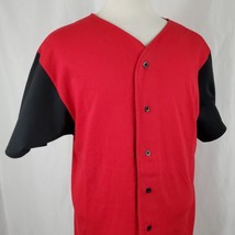 Badgers Sports Baseball Jersey Adult Large Blank Button Front Red Black ... - £18.87 GBP