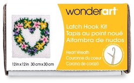 Spinrite Wonderart Latch Hook Kit 12&quot;X12&quot;-Heart Wreath - $32.06