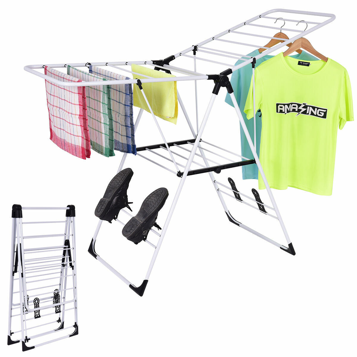 Primary image for Laundry Clothes Storage Drying Rack Portable Folding Dryer Hanger Heavy Duty