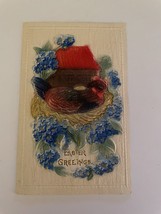 Rooster Easter Greetings Embossed Postcard - £15.72 GBP