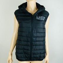 H&amp;M Black Sleeveless Hooded Puffer Jacket Coat Strictly Exclusive Women&#39;s M - £18.38 GBP