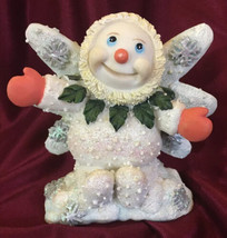 Ceramic Ganz Snowman Snow Angel Figurine 4 1/2” X 4 1/2” Frosty Christmas Decor - £7.50 GBP