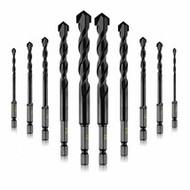 10-Piece Masonry Drill Bits Kit For Concrete, Stone, Carbide Drill Bit S... - $42.04 CAD