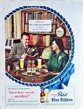 Pabst Blue RIBBON-1949 Vintage Print Ad-American Magazine-BEVERLY Hills HOME-VTG - £10.22 GBP