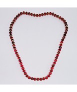 Vintage Translucent Red &amp; Gold Colored Long Women&#39;s Beaded Necklace - $251.70 MXN