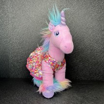 Build A Bear BAB Beary Fairy Friends Pink Rainbow Unicorn Plush Toy 15&quot;H EUC - £8.46 GBP