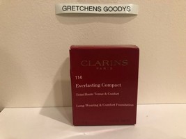 Clarins Everlasting Compact Long Wearing Foundation + #114 Cappuccino NIB .3 oz - £13.95 GBP