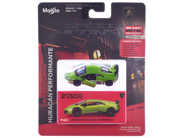 Lamborghini Huracan Performante Green &quot;Speed Icons&quot; Series 1/64 Diecast Model Ca - £18.28 GBP