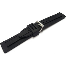 22mm Silicone Rubber Watch Band Strap Fits Ti Bridge Dual Winder Black Pin Buck - £13.42 GBP