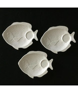 Vintage Fish Shaped Ceramic Snack Plates Hors d’oeuvres Set of 3 Nautical - $34.14