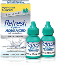 REFRESH OPTIVE ADVANCED EYE DROPS - TWIN PACK - 2 x 10ML BOTTLES - Exp 0... - $363.13 MXN