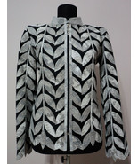 White Snake Pattern Leather Jacket Woman Coat All Size Zip Short Light C... - £176.93 GBP