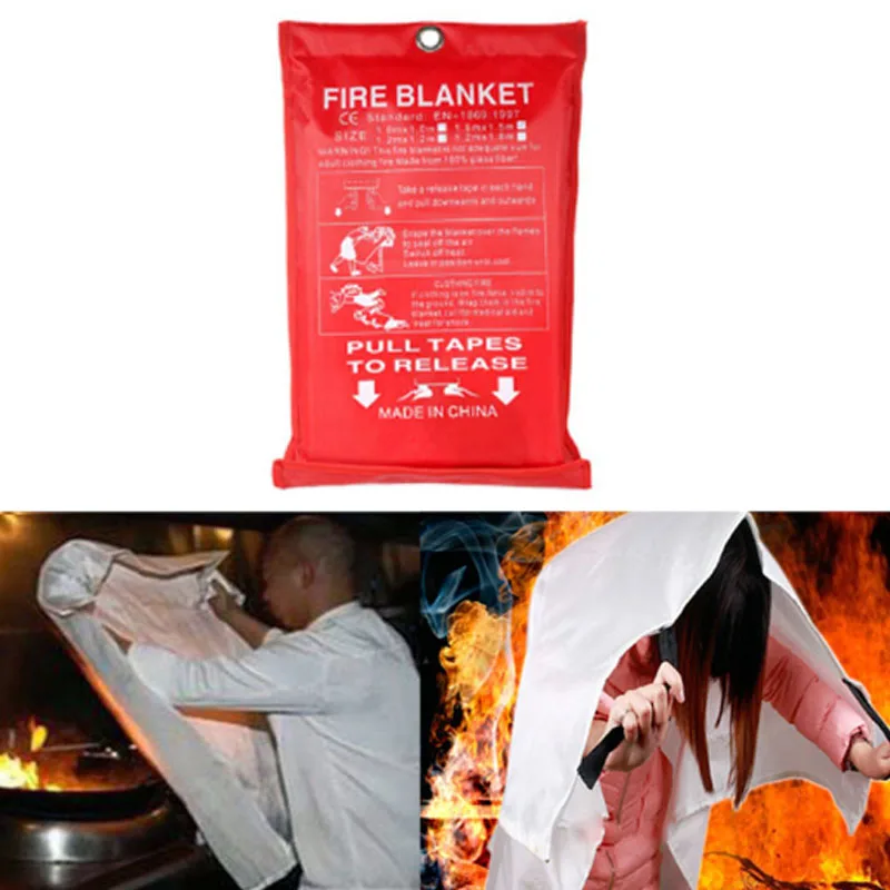1M x 1M Sealed Fire Blanket Camp Equipment Outdoor Tool Bushcraft Home Fire - £18.23 GBP