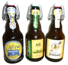 3 Schumacher Bolten Schlüssel Alt Altbier EMPTY Beer Bottles &amp; Flip-Top Cap - $19.50
