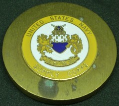 VINTAGE UNITED STATES NAVY SUPPLY CORPS READY FOR SEAL BRONZE ENAMEL PAP... - £36.13 GBP