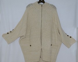 Simply Noelle Brand JCKT222Z Womens Pearl Zippered Sweater Jacket Size XXL image 2