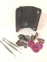 Vintage Dart World 3 Dart Set 9 Colorful Flights &amp; Original Case - £23.87 GBP