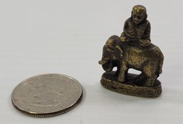 *B5) Phra LP Ngern Elephant Thai Gold Tone Brass Metal Amulet Talisman F... - $11.87