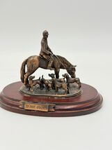 Vintage To The Hounds Metal rider horseback hounds Figurine  - $40.50