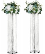 Set Of 2 Elegant Crystal Flower Stands For Wedding Centerpieces On The F... - $106.90 CAD