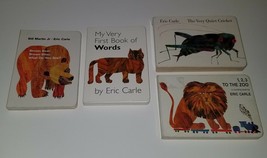 4 Eric Carle Board Book Lot Very Quiet Cricket 123 To Zoo Brown Bear First Words - £9.45 GBP
