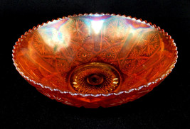 Round Serviing 7&quot; Dish Peach Iridescent Carnival Glass, Gold Carnival Glass - £7.67 GBP
