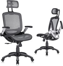 Gabrylly Ergonomic Mesh Office Chair, High Back Desk Chair - Adjustable, Grey - £262.84 GBP