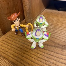 2 Mattel Buzz Lightyear 2.5&quot; Figures and 1 Woody 3&quot; figure with Lasso - £11.64 GBP