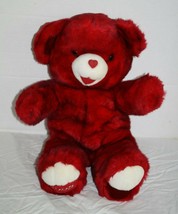 Dan Dee 2008 Valentines Day Teddy Bear 21&quot; Red Nose Black Tipped Plush Soft Toy - £27.07 GBP