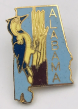 Vintage State of Alabama w/ Northern Flicker Woodpecker Pin 5/8&quot; x 1&quot; - $9.49