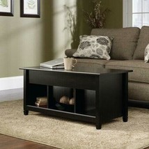 Lift-Up Top Coffee Table W/Hidden Storage Compartment & Shelf Black - £120.20 GBP
