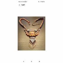 Beautiful vintage Egyptian revival 20-in AB rhinestone necklace - £62.51 GBP
