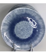 4 Dinner Plates Rachel Zoe Blue Watercolor Tie Dye Melamine 11&quot; New - $39.55