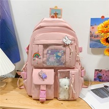 N women backpack teenage girl kawaii transparent travel bag preppy style schoolbag book thumb200
