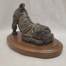 Bronze SHAR PEI Statue on Wood Base Signed AJ McCoy Limited Edition 5/10... - $465.40
