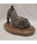 Bronze SHAR PEI Statue on Wood Base Signed AJ McCoy Limited Edition 5/10... - $638.53 CAD